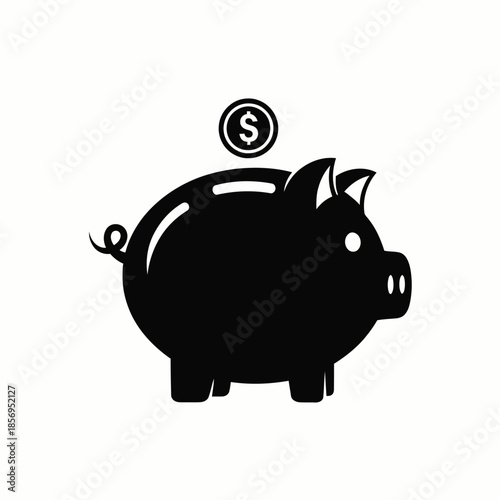 Piggy bank with coin