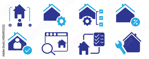 Real Estate & Property Management Icon Set – Modern Vector Collection for Sales, Rental, Leasing and Asset Management
