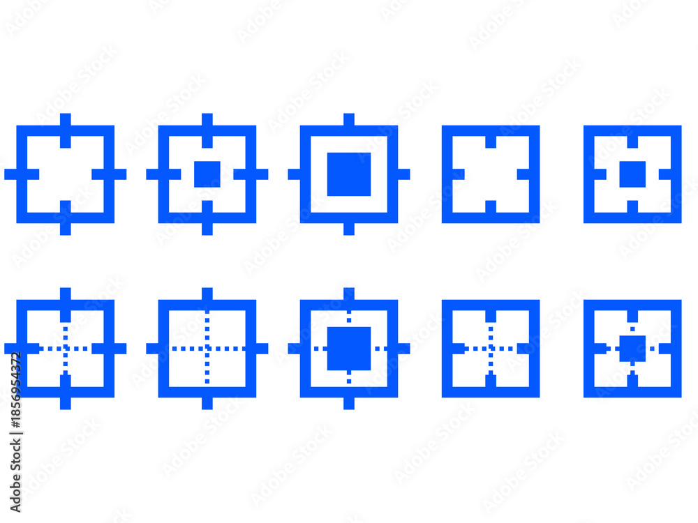 Obraz premium 現在地・ターゲットスコープアイコンセット