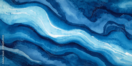 Abstract blue and white marble background. This image can be used for a variety of purposes,ocean currents or mountainous landscape with soft light and smooth brushstroke texture.