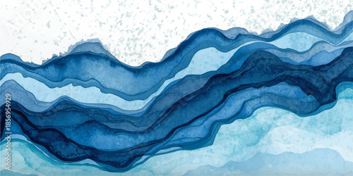 Abstract blue and white marble background. This image can be used for a variety of purposes,ocean currents or mountainous landscape with soft light and smooth brushstroke texture.