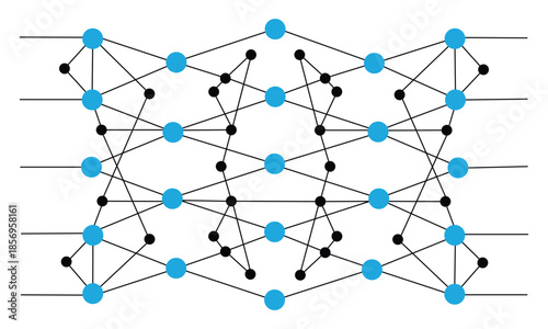 Artificial Neural Network Diagram Vector – Machine Learning Connection Nodes Illustration