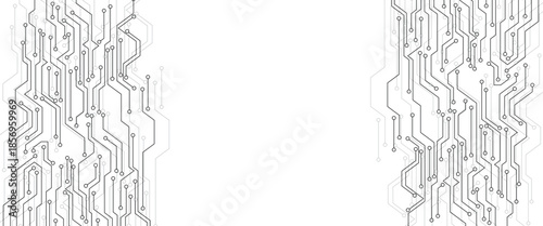 Vector abstract technology on a white background. Technology black circuit diagram.