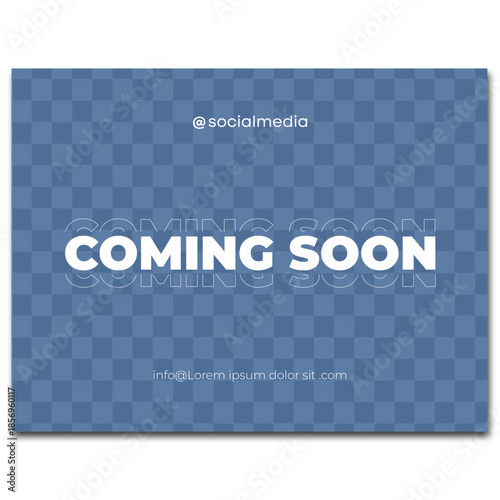 Minimal Coming Soon Banner Design with Futuristic Typography on Transparent Background for Website, Tech Event, Conference or Movie Teaser. Vector Illustration.
