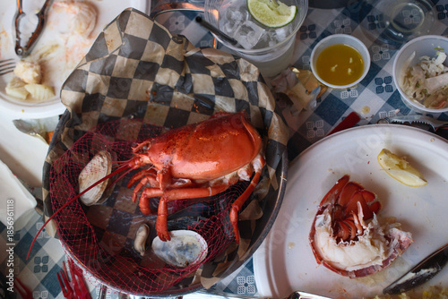 red fresh lobster as sea food