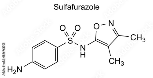 Sulfafurazole, chemical structure of sulfafurazole, drug substance