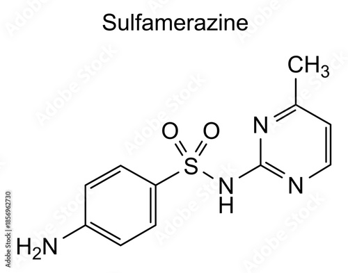 Sulfamerazine, chemical structure of sulfamerazine, drug substance
