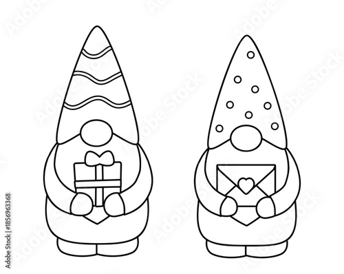 Valentine's Day Gnome Outline, Coloring Pages and Templates Set.
perfect for Valentine’s Day worksheets, printables, crafts, greeting cards, and educational use. 