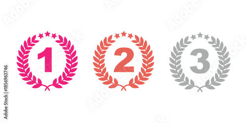 Set of silhouette circular laurel foliate, wheat and oak wreaths depicting an award, achievement, heraldry, nobility on white background.