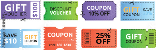 coupons for sale with discount, Discount voucher, gift coupon template, coupon mockup,  special event