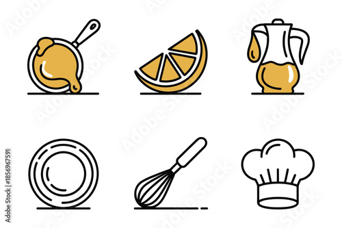 Cooking and Kitchen Utensils Minimalist Culinary Icon Set