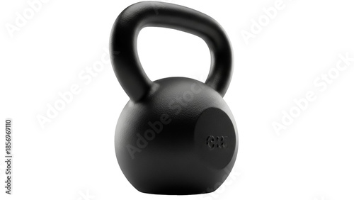 Fotografija Black kettlebell isolated PNG, fitness weight training equipment for strength an