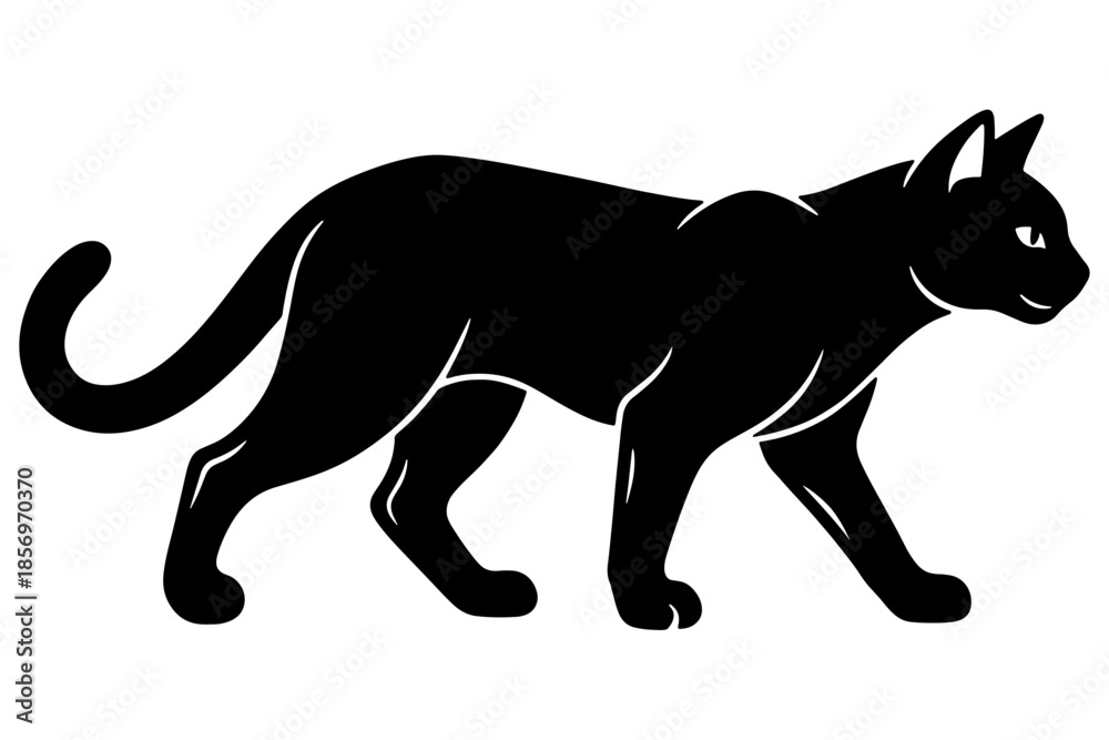 Fototapeta premium vector illustration of a cat, Vector Illustration of Cat Silhouette – Isolated Shape