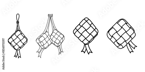 Ramadan Ketupat Illustrations Traditional Delicacies for Festive Celebrations