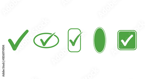 Green checkmark icons in various shapes.