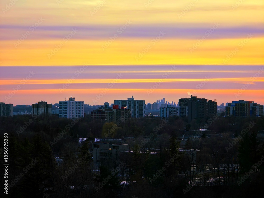 Fototapeta premium sunset over the city