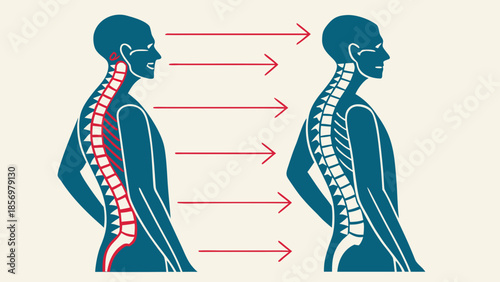 “Back pain illustration SVG, flat vector, human spine highlight, medical infographic style”