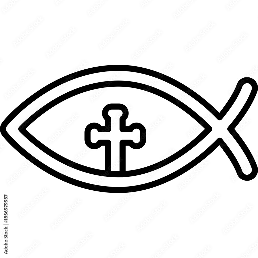 Obraz premium Jesus Fish Ichthys Icon