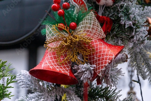 Decoration on the streets of the Christmas market in Craiova Romania