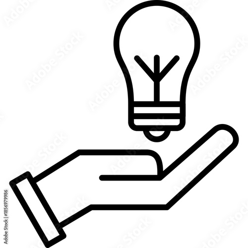 Hand Holding Lightbulb Icon