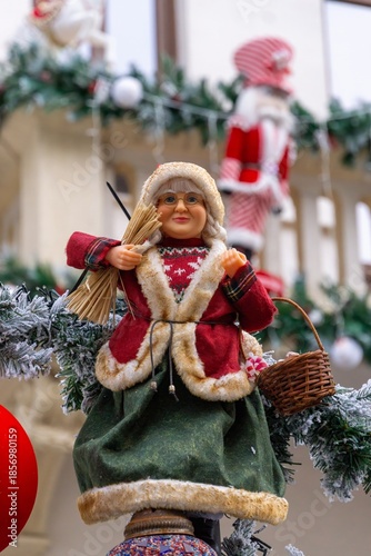 Decoration on the streets of the Christmas market in Craiova Romania