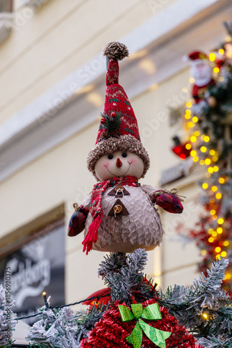 Decoration on the streets of the Christmas market in Craiova Romania