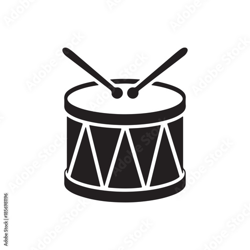 simple marching drum icon in solid fill style