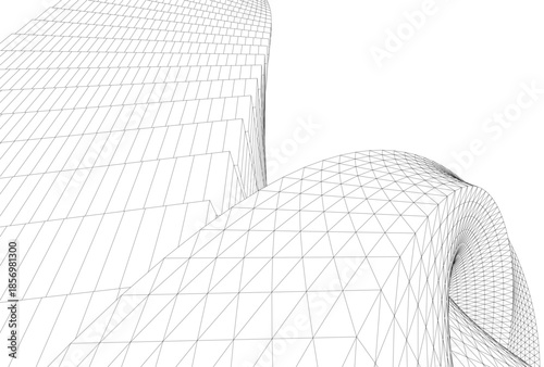 Abstract architecture 3D rendering