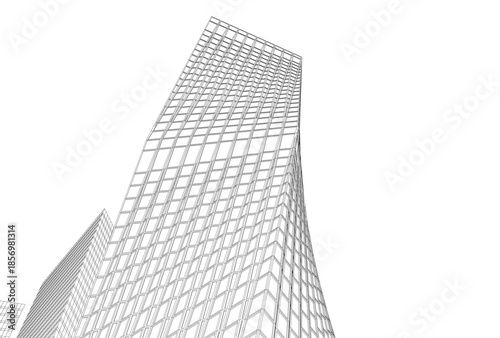 Abstract architecture 3D rendering
