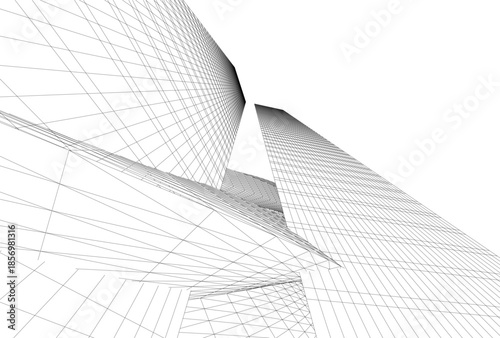 Abstract architecture 3D rendering