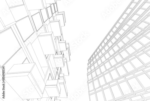 Abstract architecture 3D rendering