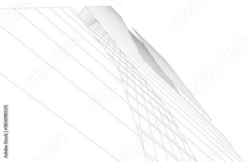 Abstract architecture 3D rendering