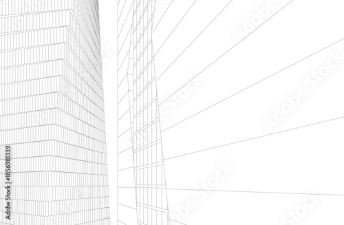 Abstract architecture 3D rendering