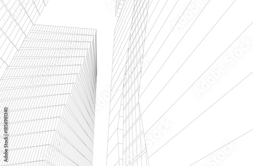 Abstract architecture 3D rendering