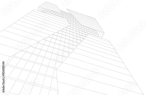 Abstract architecture 3D rendering
