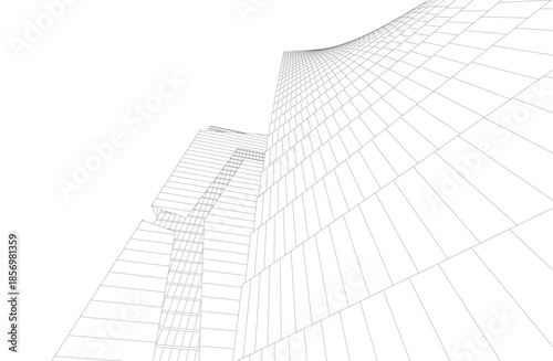 Abstract architecture 3D rendering