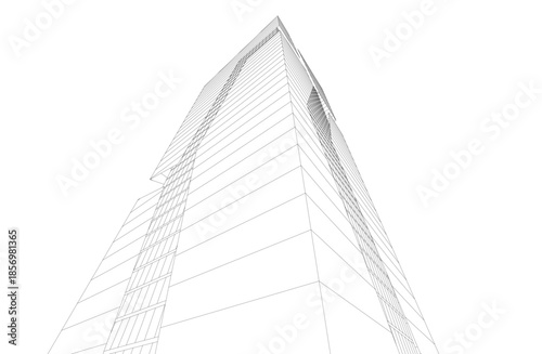 Abstract architecture 3D rendering