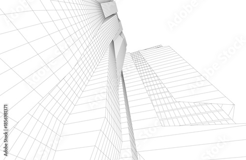 Abstract architecture 3D rendering
