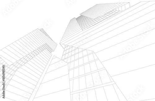 Abstract architecture 3D rendering