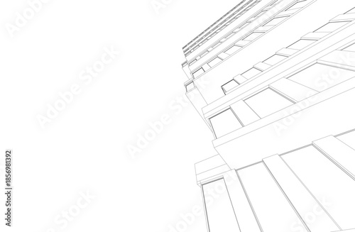 Abstract architecture 3D rendering