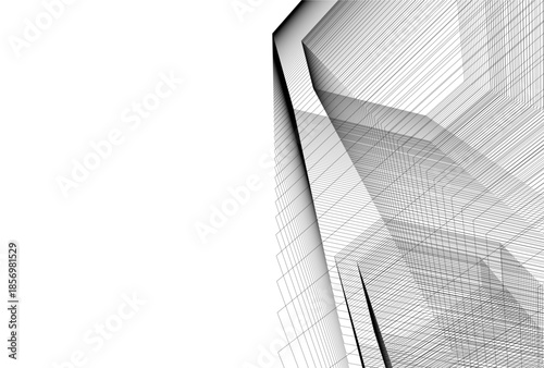 Abstract architecture 3D rendering