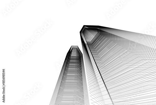Abstract architecture 3D rendering