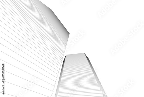 Abstract architecture 3D rendering