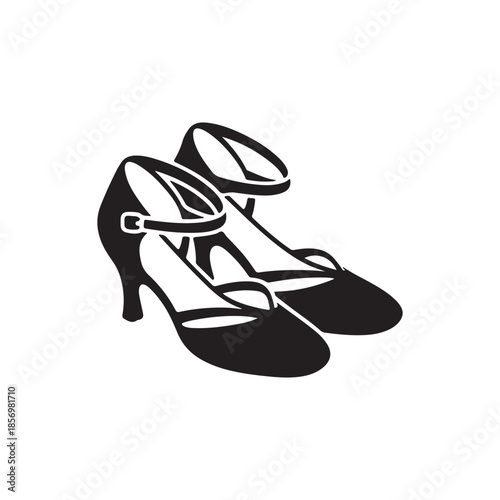 minimal dance shoes vector symbol