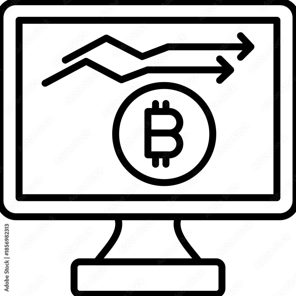 Obraz premium Bitcoin Trading Dashboard Icon