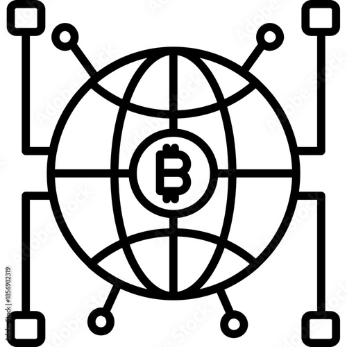 Bitcoin Global Network Icon