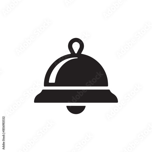 simple bakery bell icon in solid fill style
