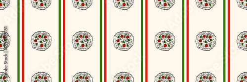 Abstract pizza slice seamless background with elegant sketch details and Italian cuisine character. Suitable for restaurant decor, food branding, and repeat pattern designs