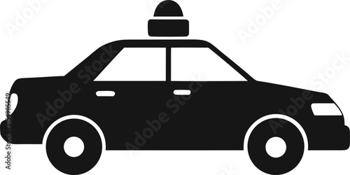 Police patrol car with roof lights side view for law enforcement illustration Vector illustration