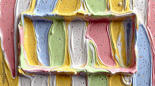 Pastel colored paint within and outside frame.